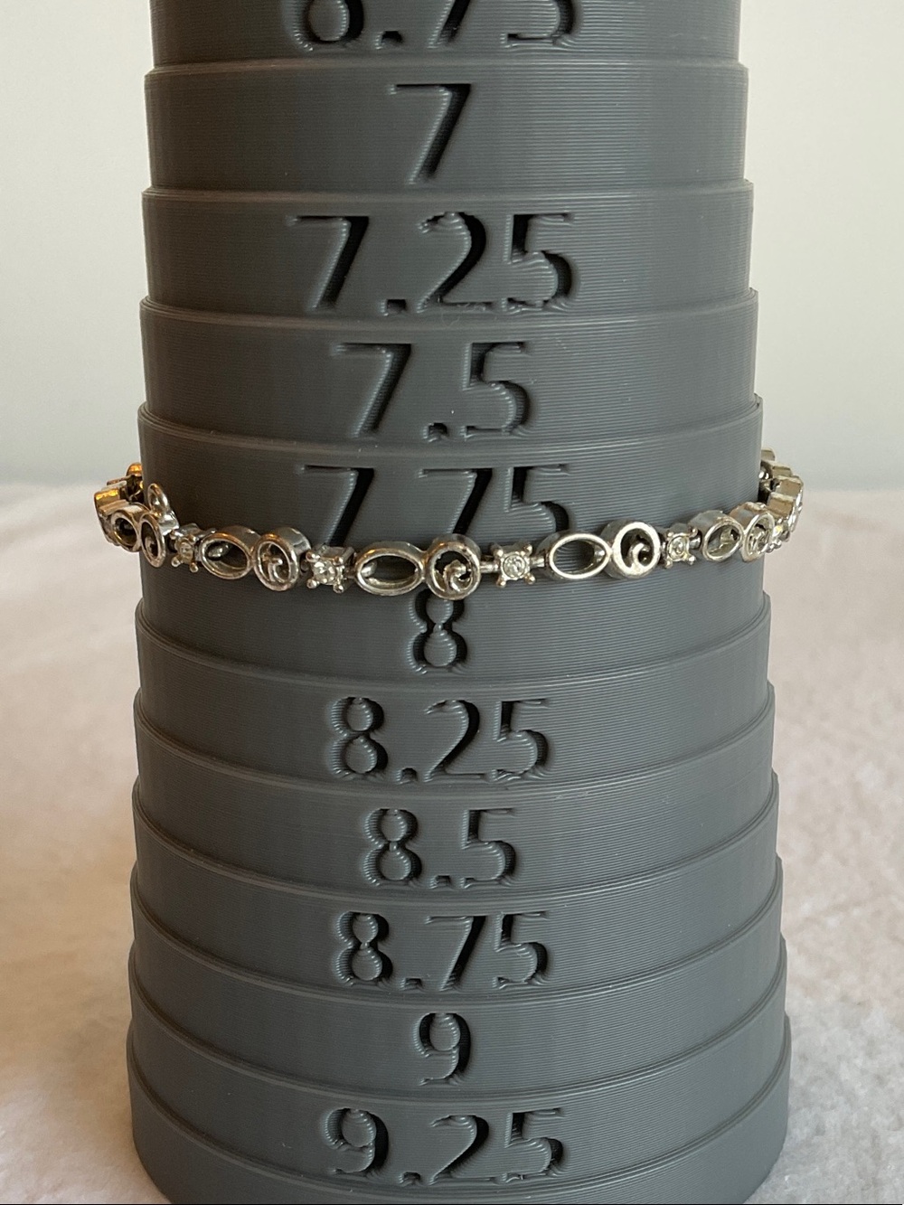 Avon Silver Link Bracelet with Rhinestone Accents